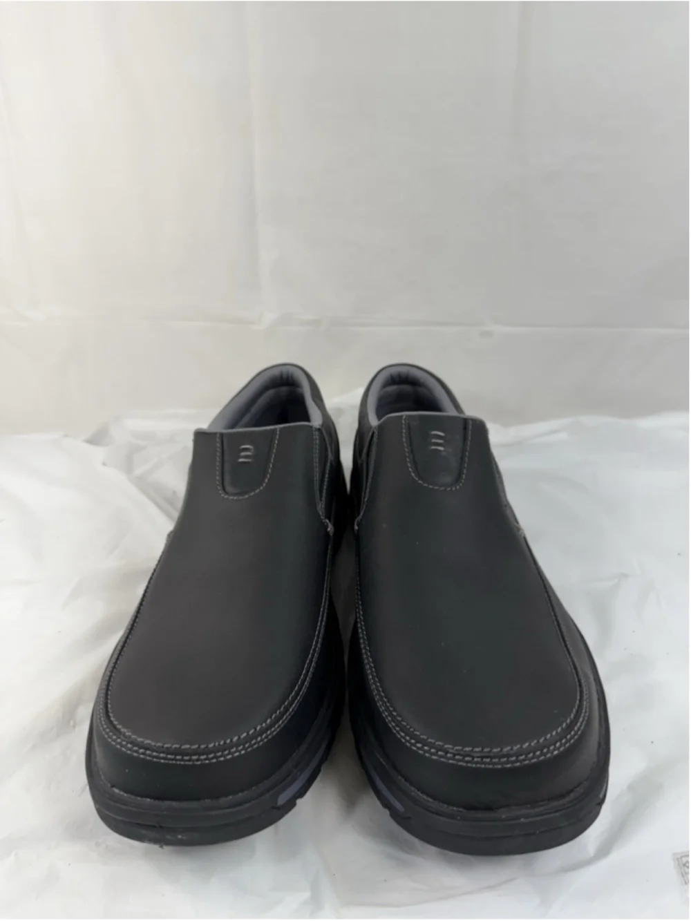 Skechers Men’s Segment The Search Memory Foam Leather Shoes 64261 Black Size 14